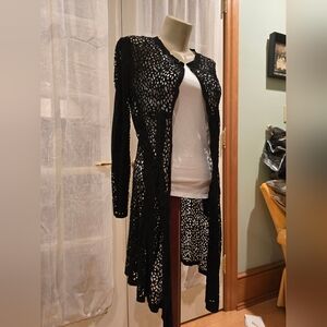 Marni Black Laser Cut Suede Duster